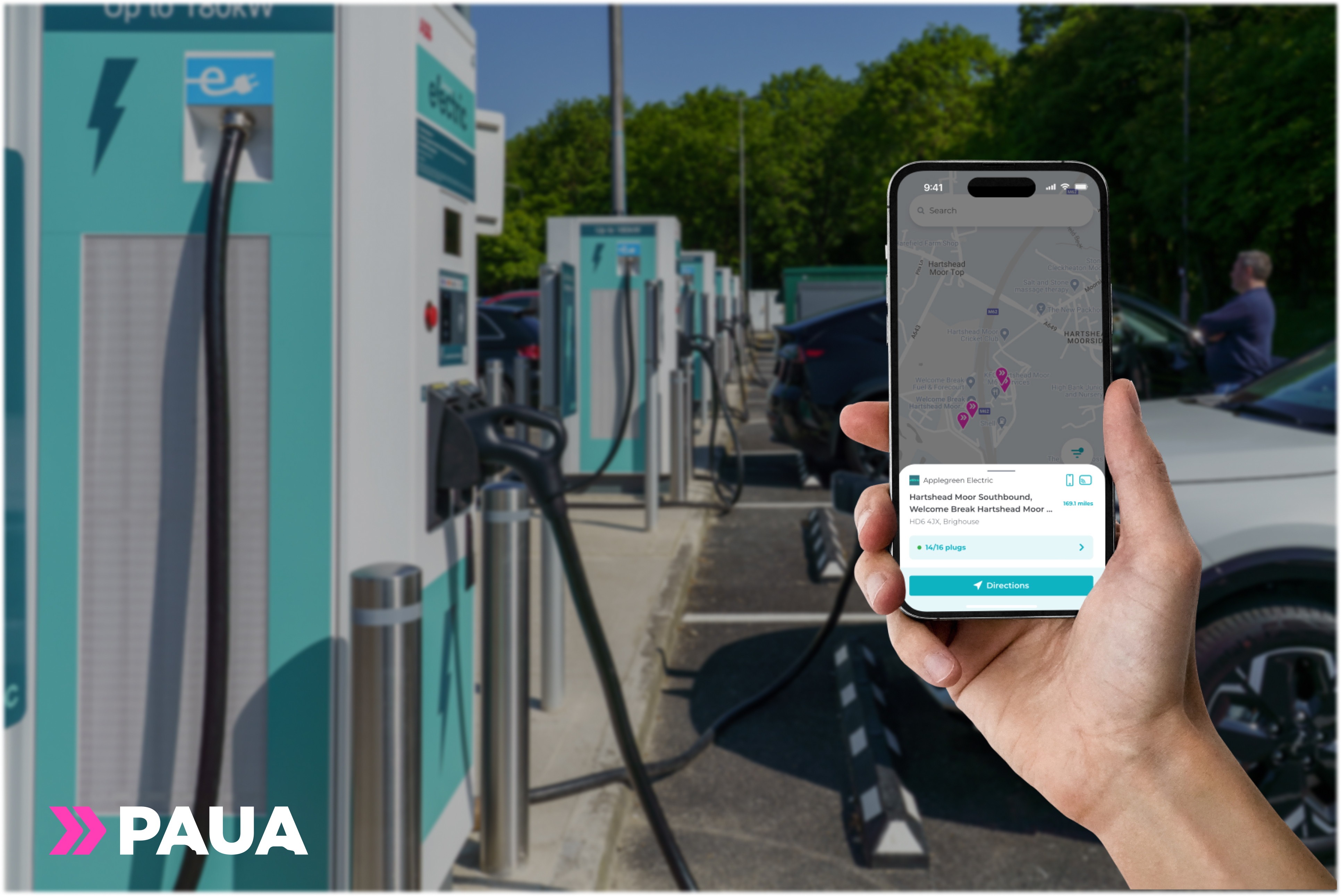 Paua mobile app and EV charge card enable business charging at Applegreen electric vehicle chargers