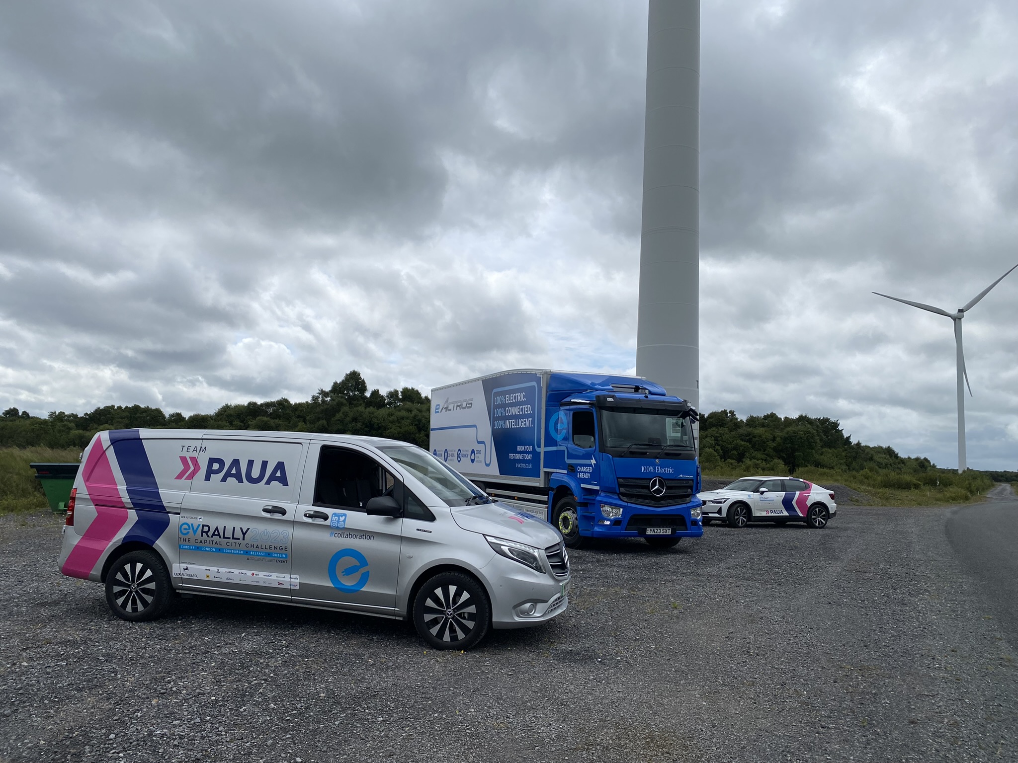 An all electric fleet of vehicles charging using the Paua EV Charge Card