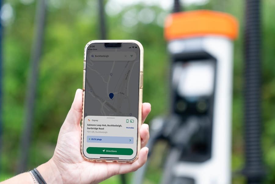 Motability Go Charge app (powered by Paua) in action at Osprey charger